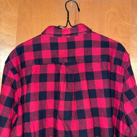 Eddie Bauer Mens XL Red & Black Plaid Button-Up Shirt - Picture 7 of 7